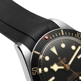 WatchGecko Tudor Black Bay 58 Style Rubber Watch Strap - Black