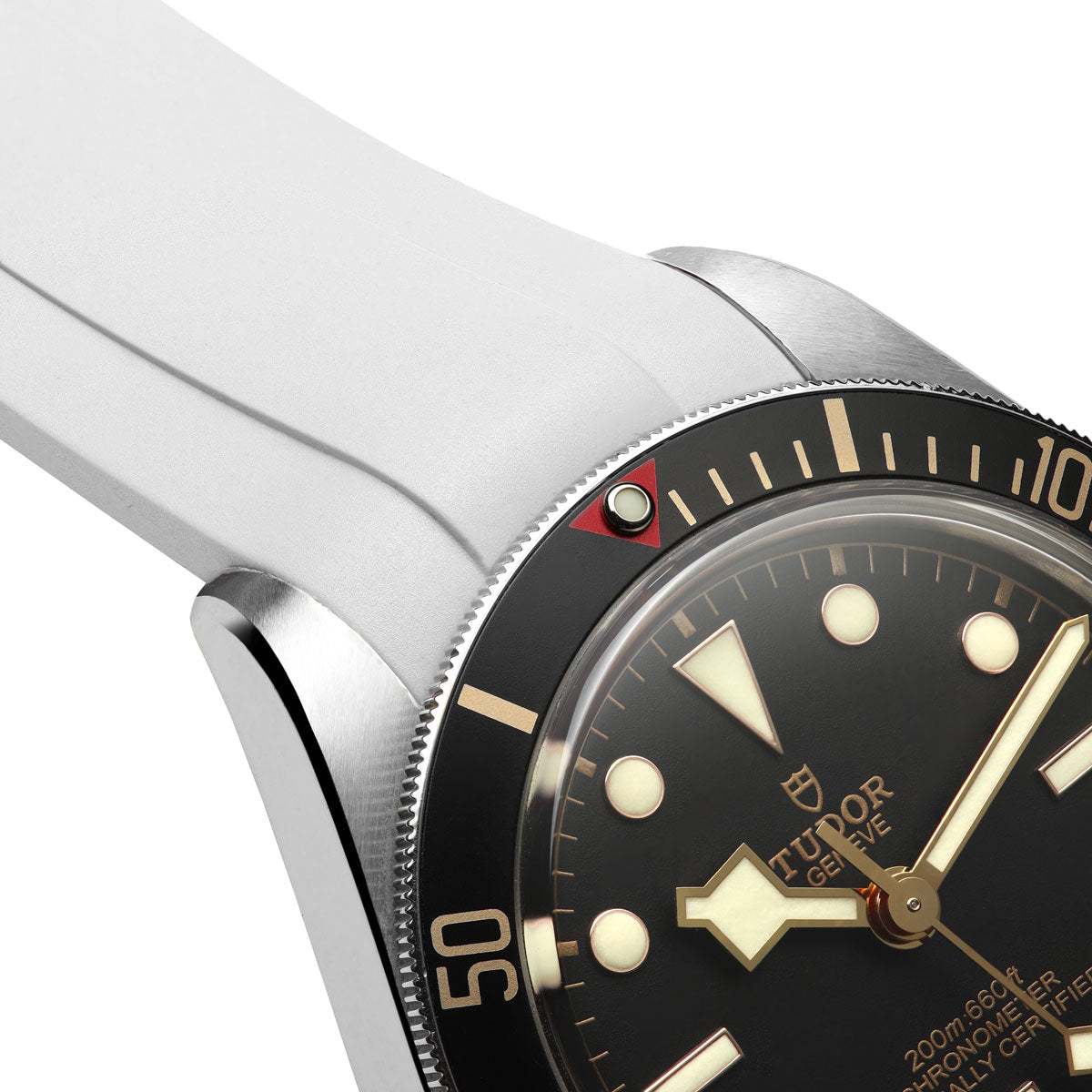 WatchGecko Tudor Black Bay 58 Style Rubber Watch Strap -  White