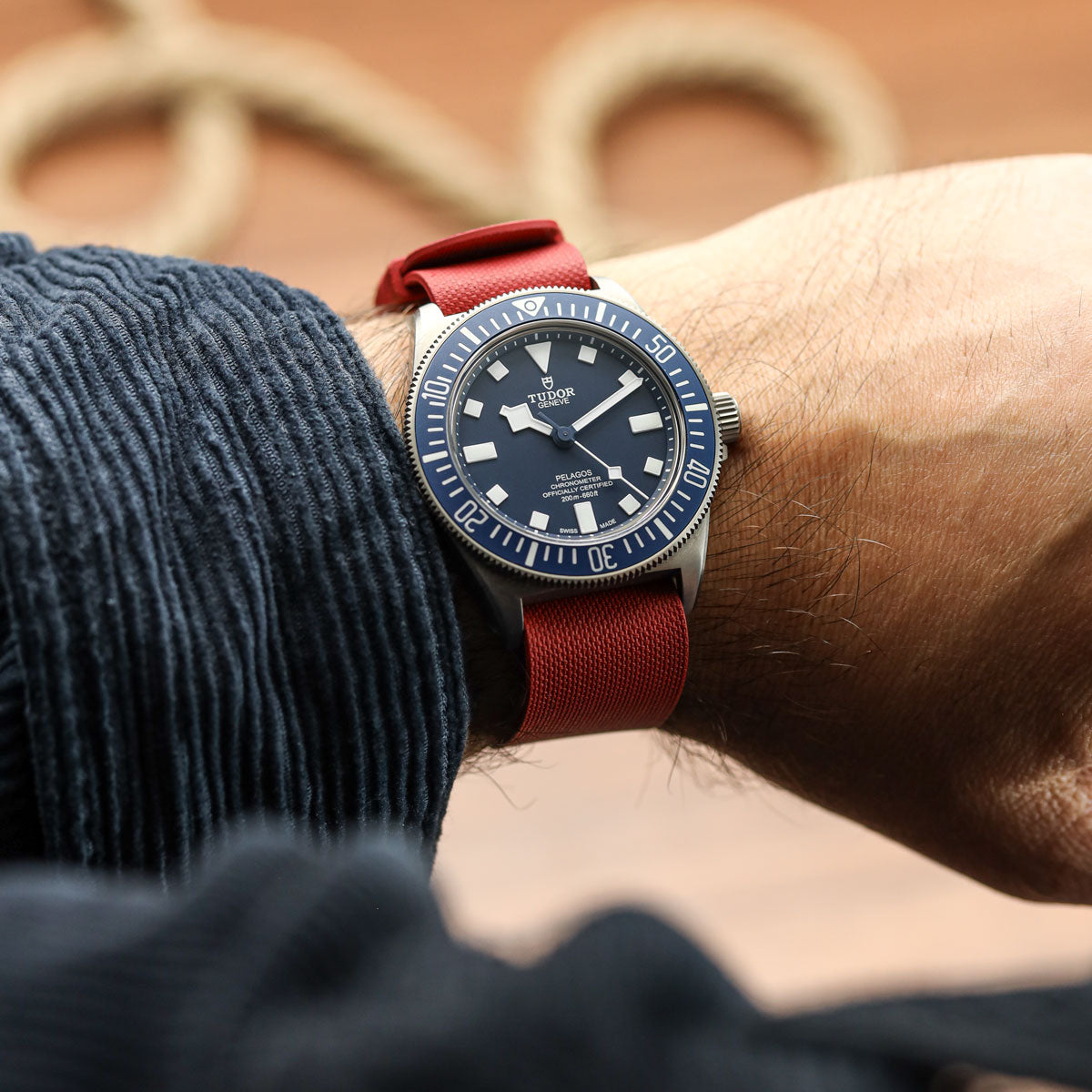 TidalPass British Military FKM Rubber Watch Strap - Burgundy