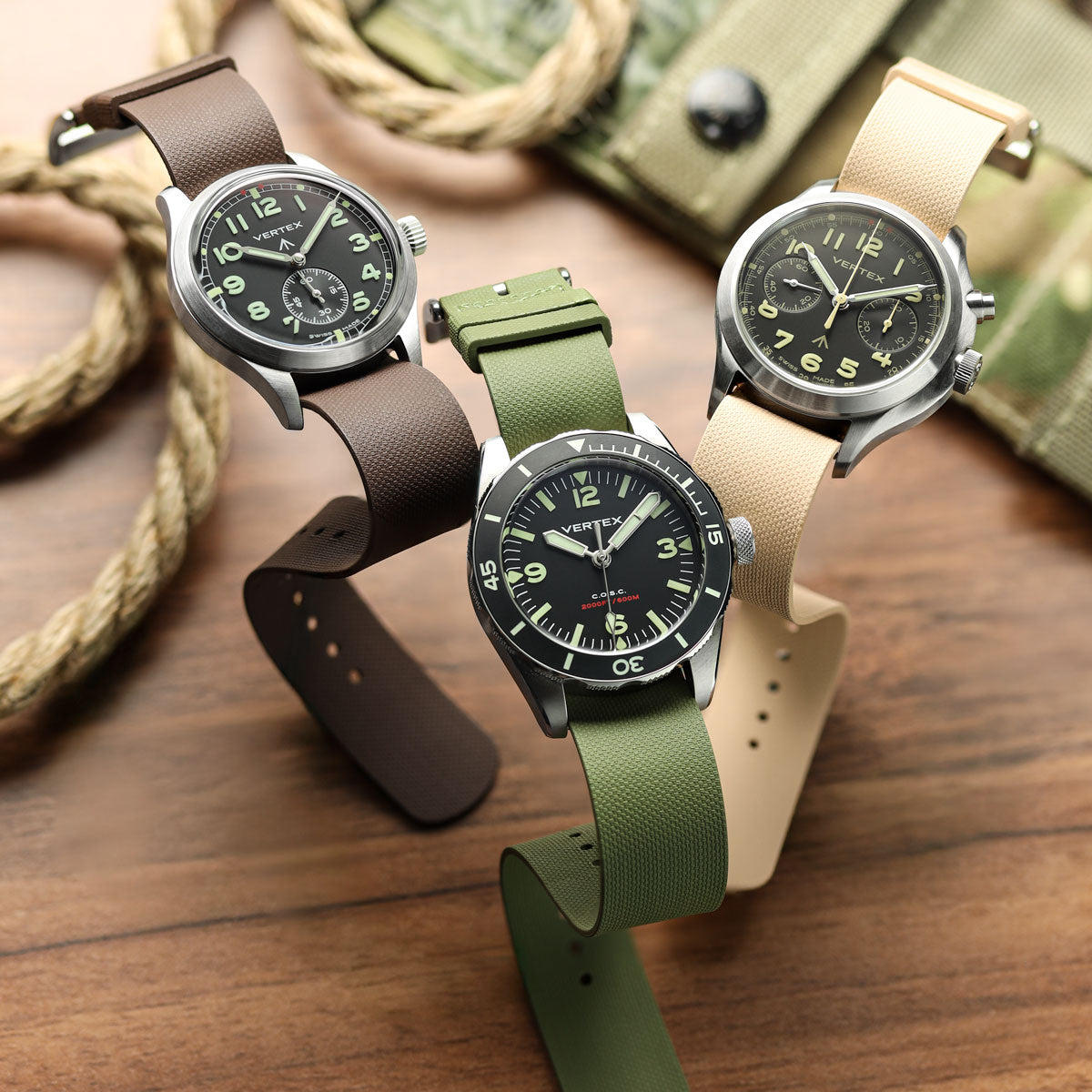 TidalPass British Military FKM Rubber Watch Strap Range