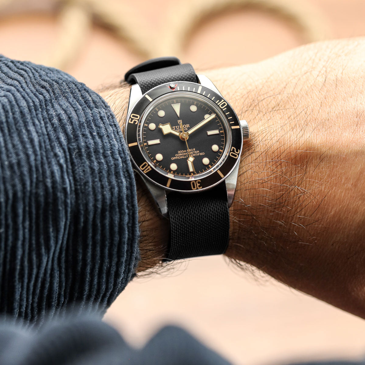 TidalPass British Military FKM Rubber Watch Strap - Black