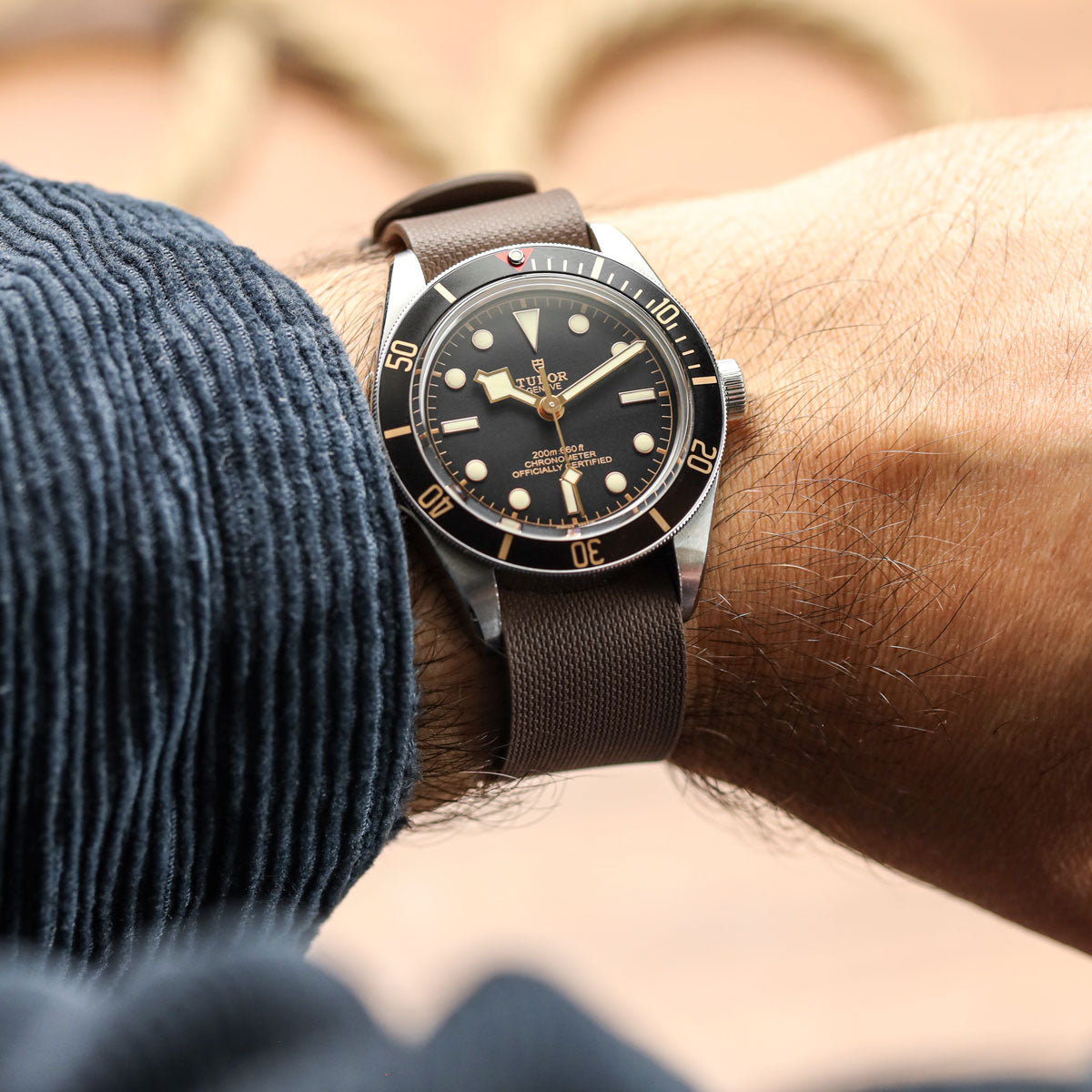 TidalPass British Military FKM Rubber Watch Strap - Brown