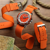 TidalPass British Military FKM Rubber Watch Strap - Orange