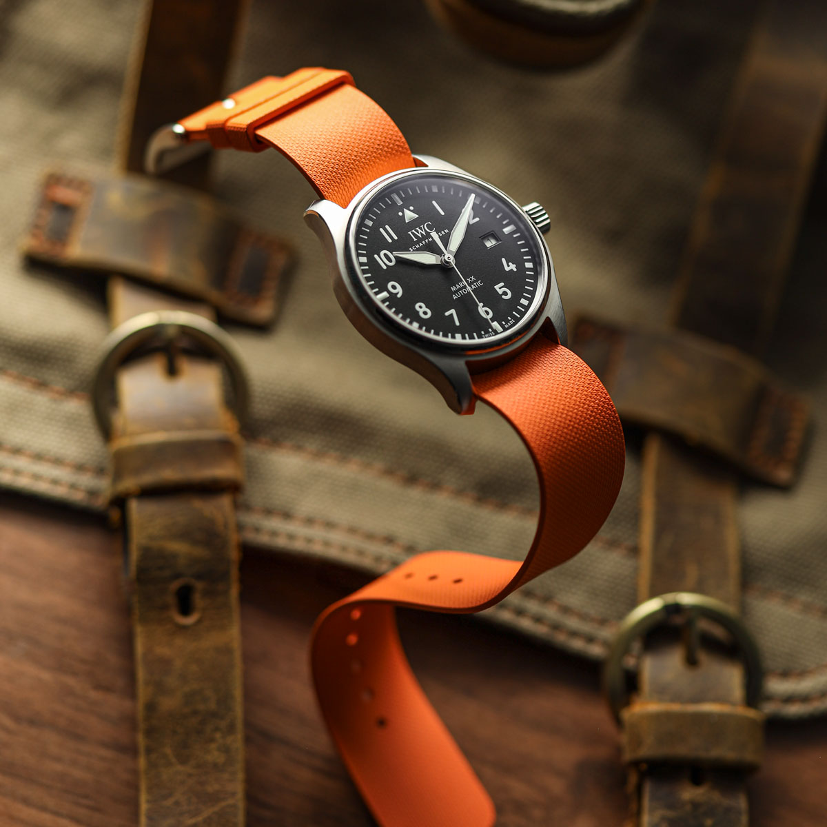 TidalPass British Military FKM Rubber Watch Strap - Orange