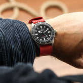 TidalPass British Military FKM Rubber Watch Strap - Red