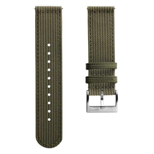RidgeFlex Two-Piece Military Nylon Watch Strap - Army Green
