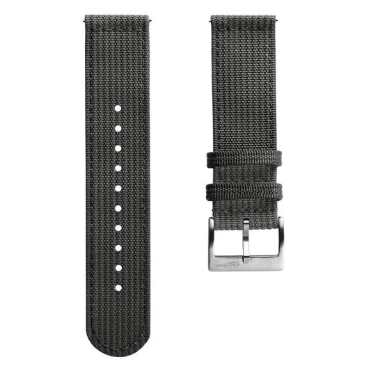RidgeFlex Two-Piece Military Nylon Watch Strap - Dark Grey