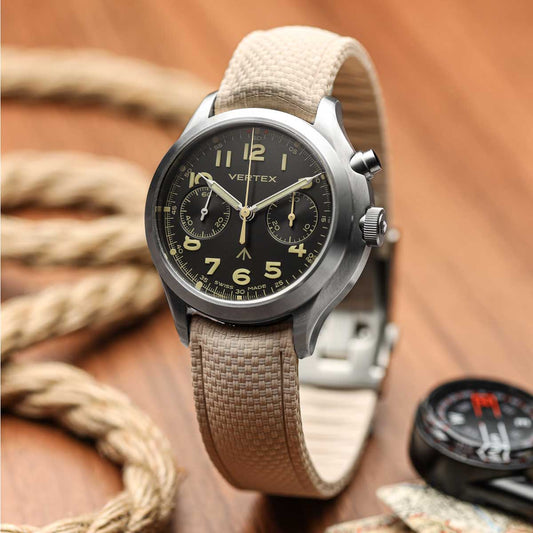 HydraWeave CTS Curved End Rubber Deployant Watch Strap - Desert Sand