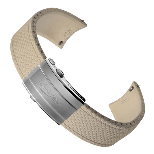 HydraWeave CTS Curved End Rubber Deployant Watch Strap - Desert Sand