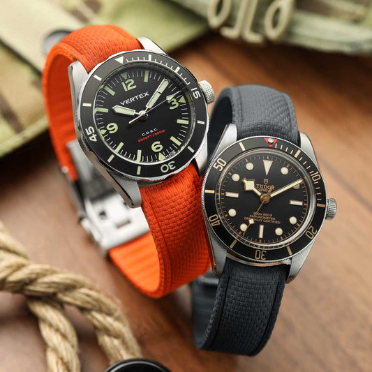 HydraWeave CTS Curved End Rubber Deployant Watch Strap - Storm Grey