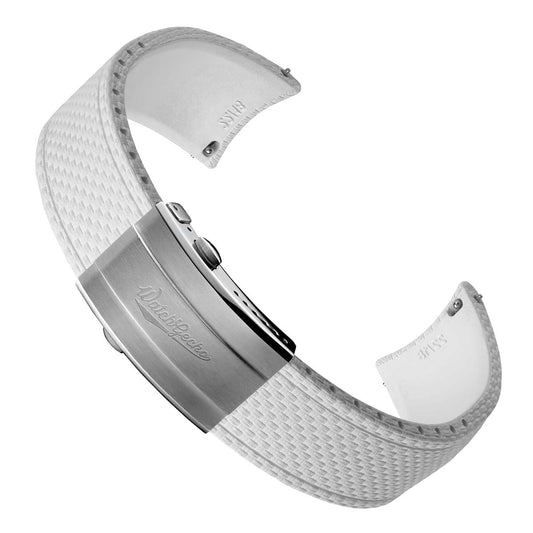 HydraWeave CTS Curved End Rubber Deployant Watch Strap - Coconut White