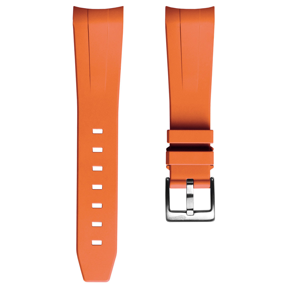 Silicone Strap Best Place To Buy Watch Straps WatchGecko Curved Ends Rubber  Watch Strap Orange WatchGecko