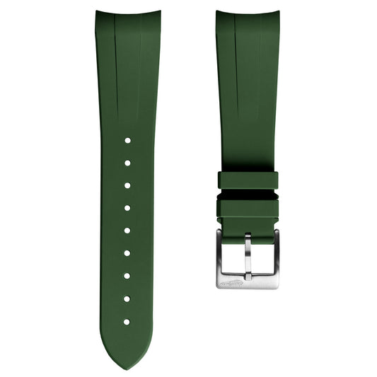 WatchGecko Premium Rubber Watch Strap to fit Tudor Black Bay 41mm -  Green