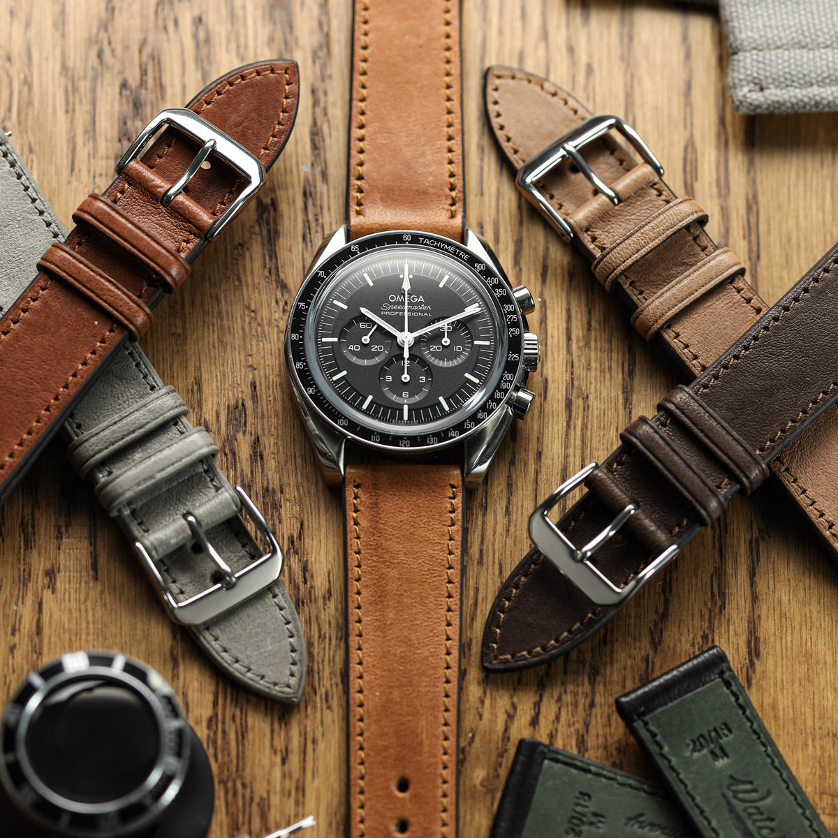 Camden Hand-Stitched Genuine Leather Watch Strap