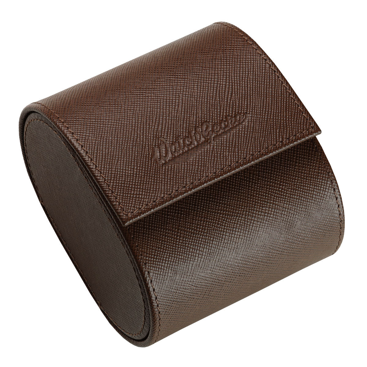 WatchGecko Single Leather Watch Case Brown Beige WatchGecko