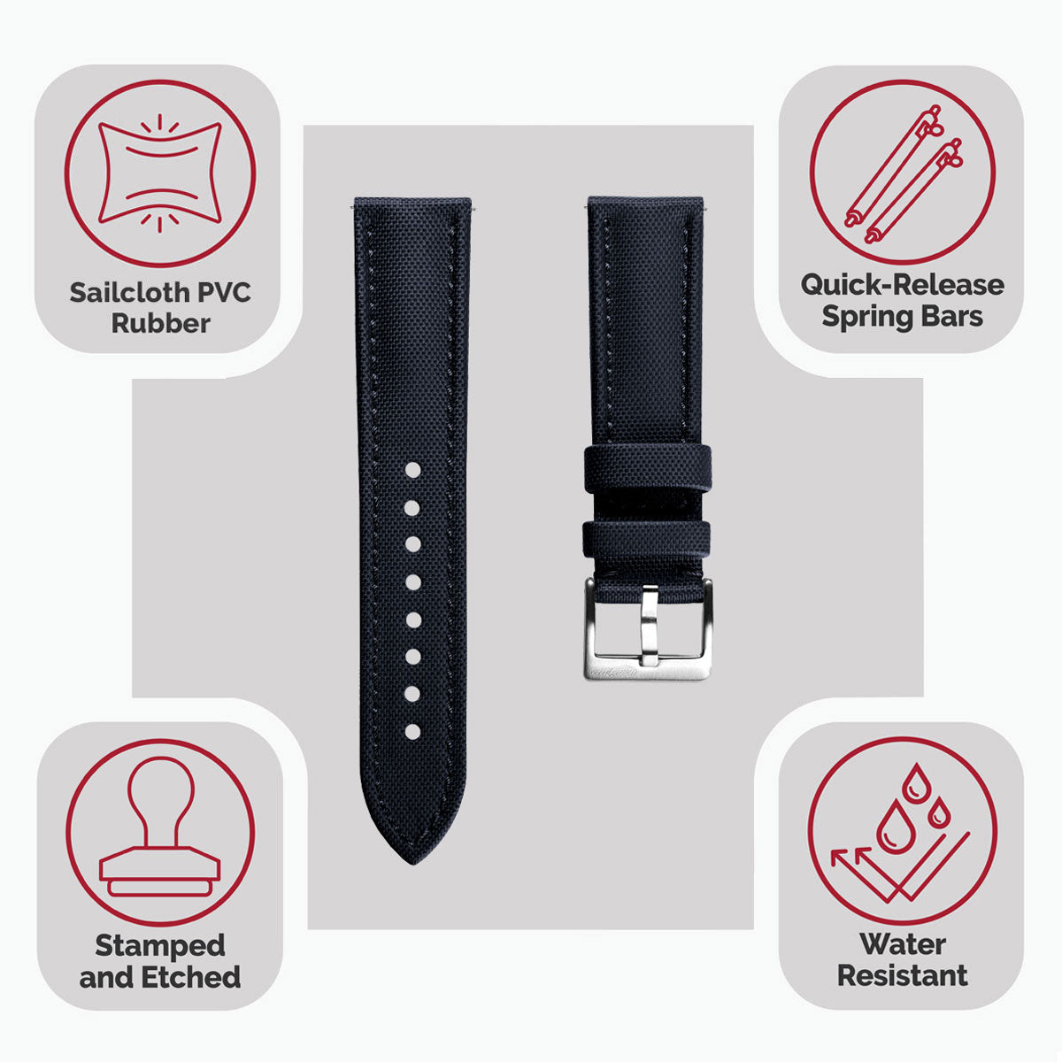 Atlas Sailcloth Watch Strap - Blue