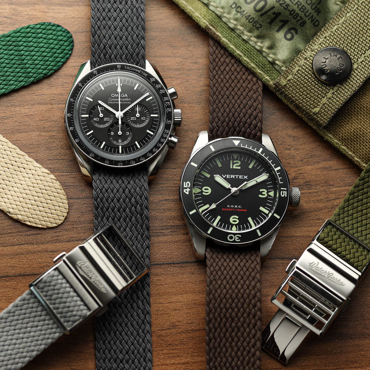 OCTOPOD Perlon Nylon Watch Strap - Granite