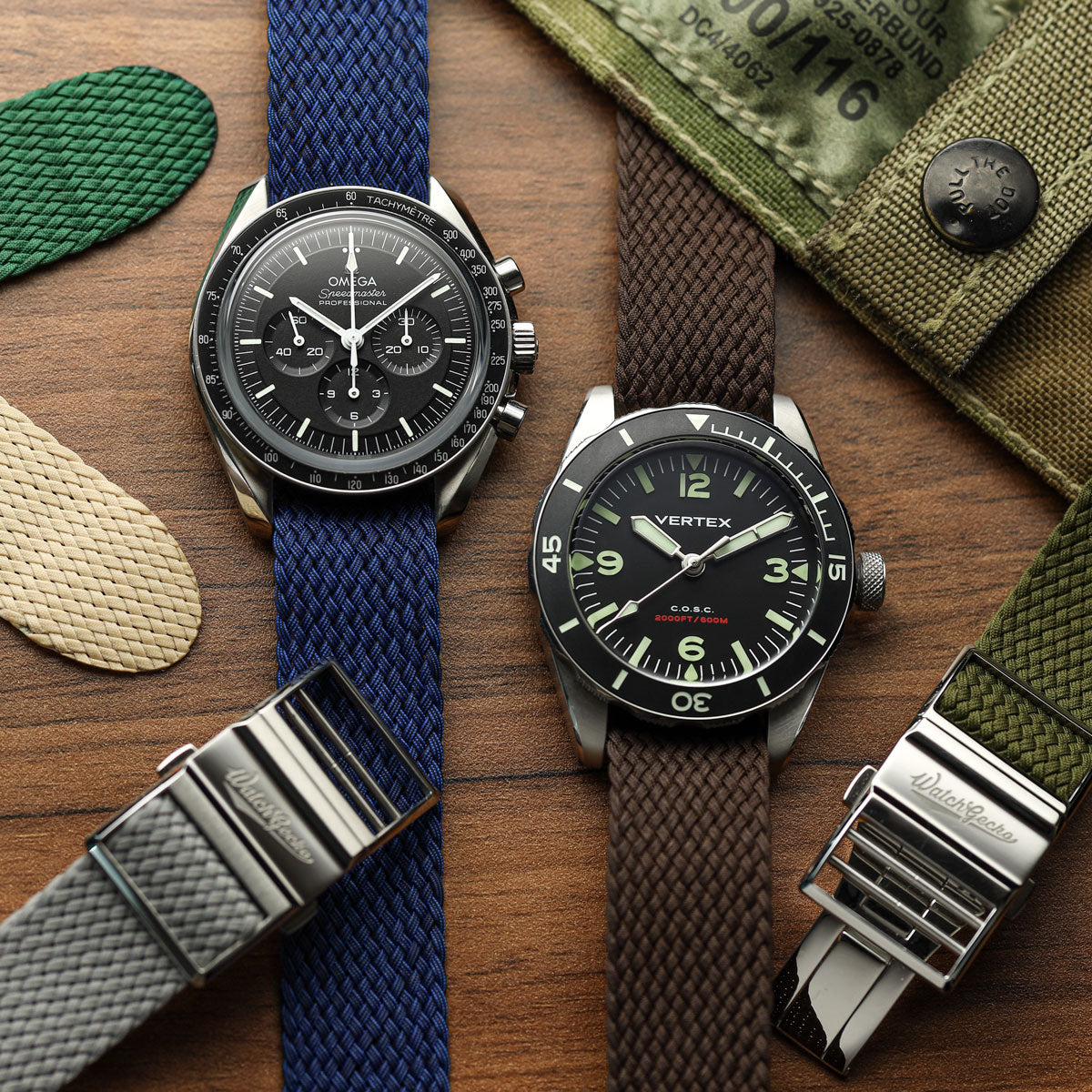 OCTOPOD Perlon Nylon Watch Strap - Jade Green