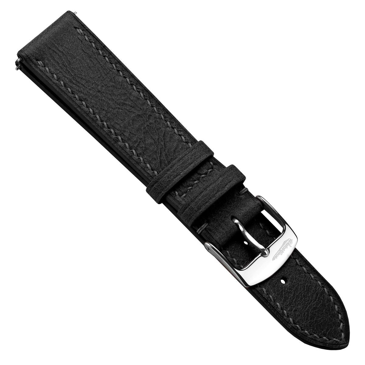 Ravello Tuscan Leather Watch Strap - Black