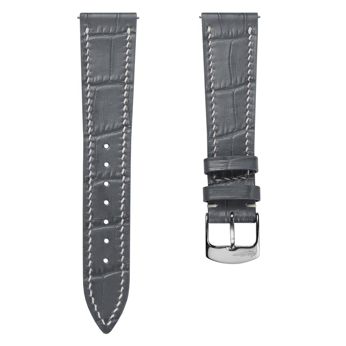 Arnhem Hand-Stitched Calf Leather Watch Strap Alligator Print