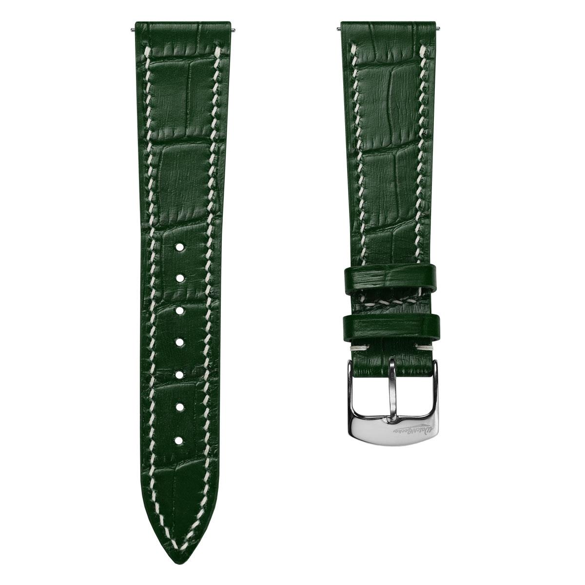Arnhem Hand-Stitched Calf Leather Watch Strap Alligator Print