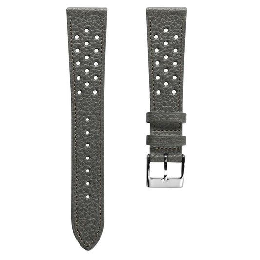 Ashdown Togo Leather Racing Watch Strap - Grey / Beige