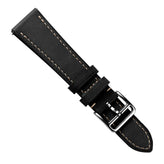 Brixham Special Buckle Vintage Leather Watch Strap - Black