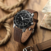 Flat Leather Watch Strap - Pastel Chestnut Brown