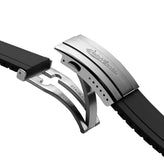 WatchGecko Sedona Rubber Deployant Watch Strap - Black