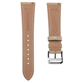 Brixham Flat Leather Watch Strap - Pastel Beige