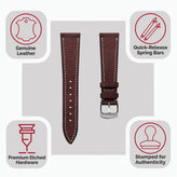 Hand-Stitched Watch Strap - Badalassi Carlo Pueblo Vintage Red