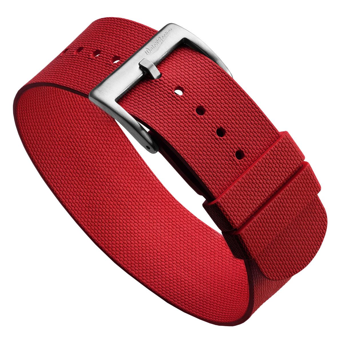 TidalPass British Military FKM Rubber Watch Strap - Red