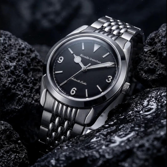 Nivada Grenchen Antarctic Erotic Black with white Super Luminova