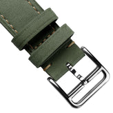 WatchGecko Brixham Special Buckle Vintage Leather Watch Strap - Sage Green