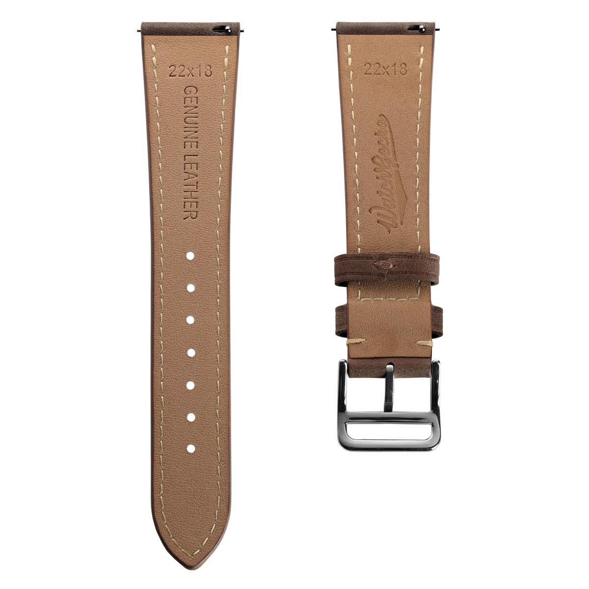 Flat Leather Watch Strap - Pastel Chestnut Brown