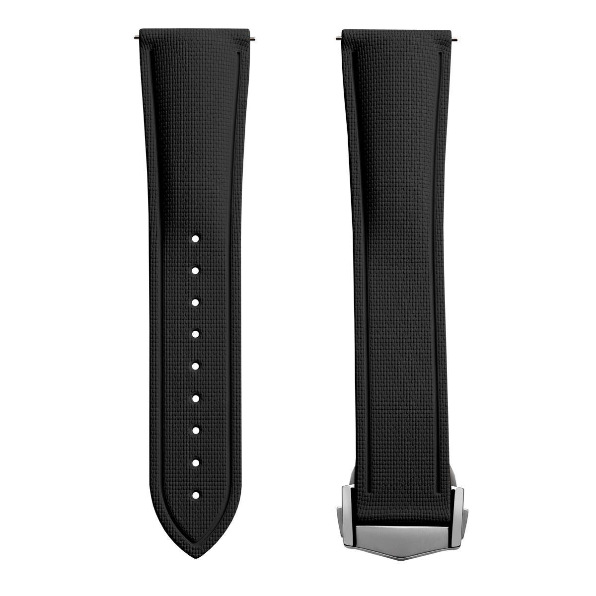 Endurance Rubber Deployant Watch Strap - Midnight Black
