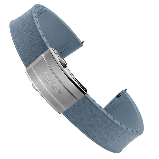 Mosaic CTS Rubber Watch Strap with Push Button Buckle - Powder Blue