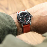 Ravello Tuscan Leather Watch Strap - Rust on Squale 1545