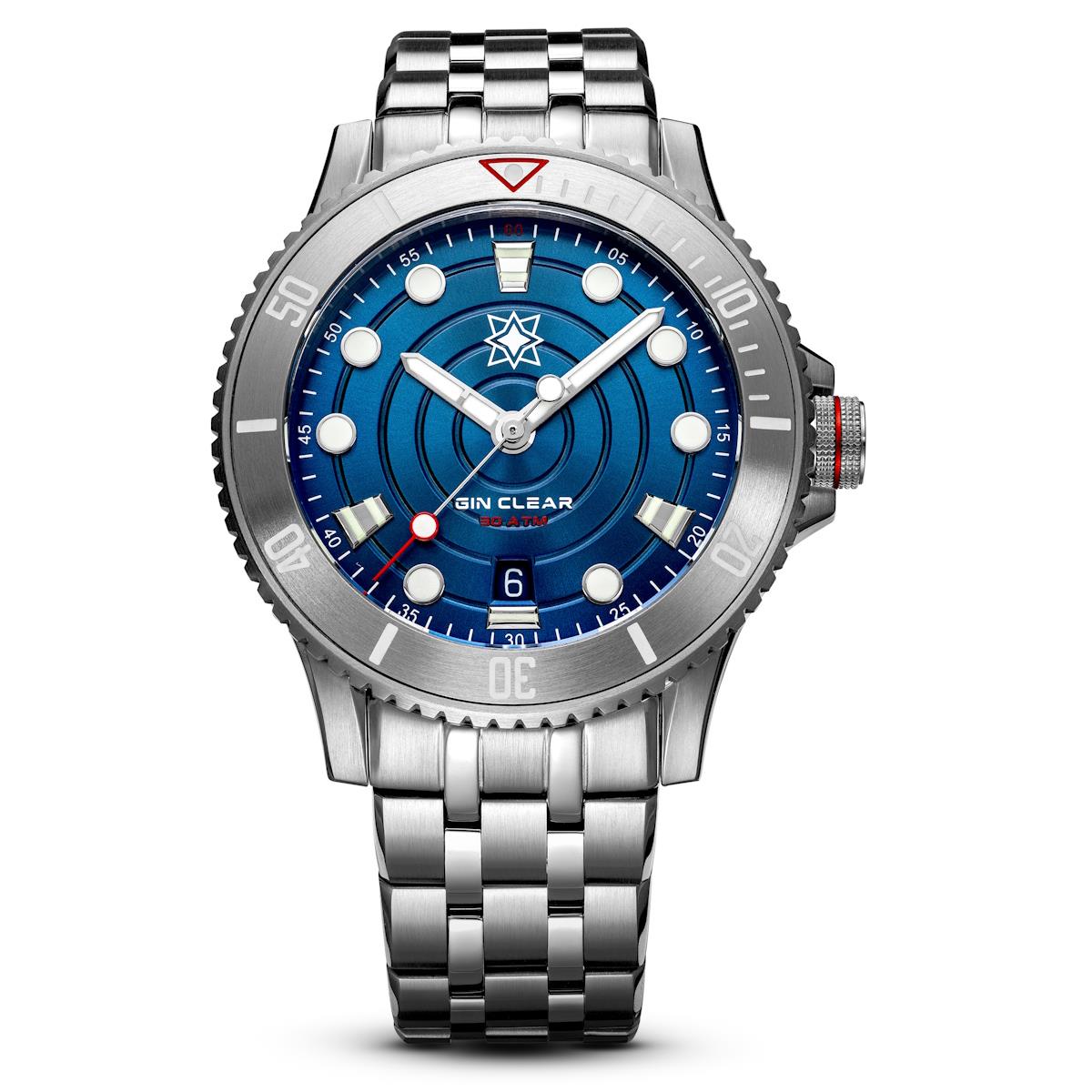 Second Hour Gin Clear MK2 Ripple Edition - Blue | WatchGecko