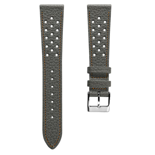 Ashdown Togo Leather Racing Watch Strap - Grey / Orange
