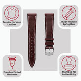 Hand-Stitched Watch Strap - Horween Chromexcel® Red