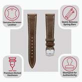 Genuine Horween Chromexcel® Hand-Stitched Watch Strap - Light Brown