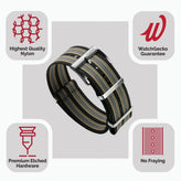 WatchGecko Ridge British Military Watch Strap - NTTD Bond