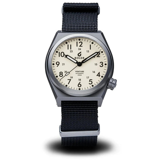 Boldr Venture Automatic Field Watch - Ivory White