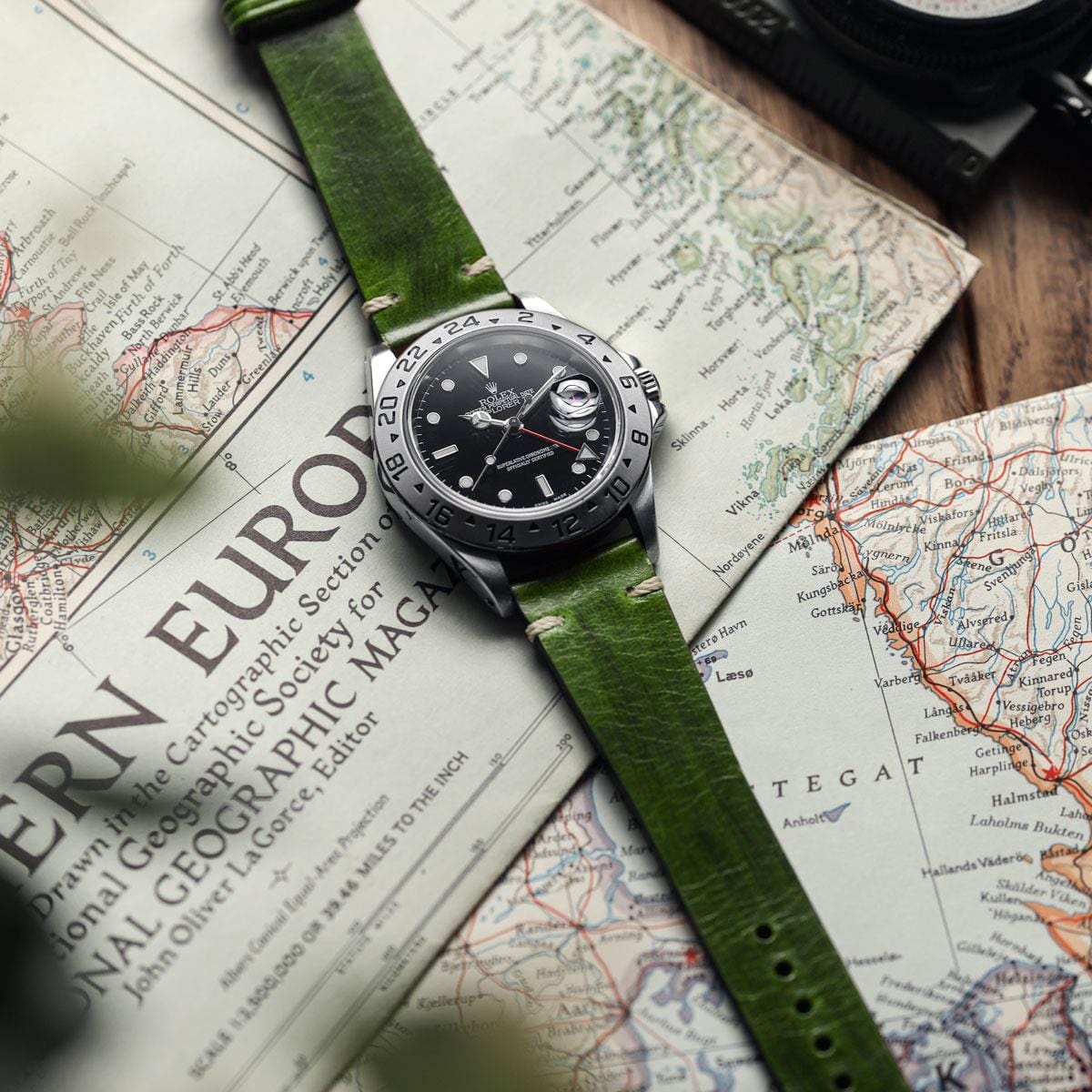 Bormio Handmade Italian Ibiza Leather Watch Strap - Ibiza Green