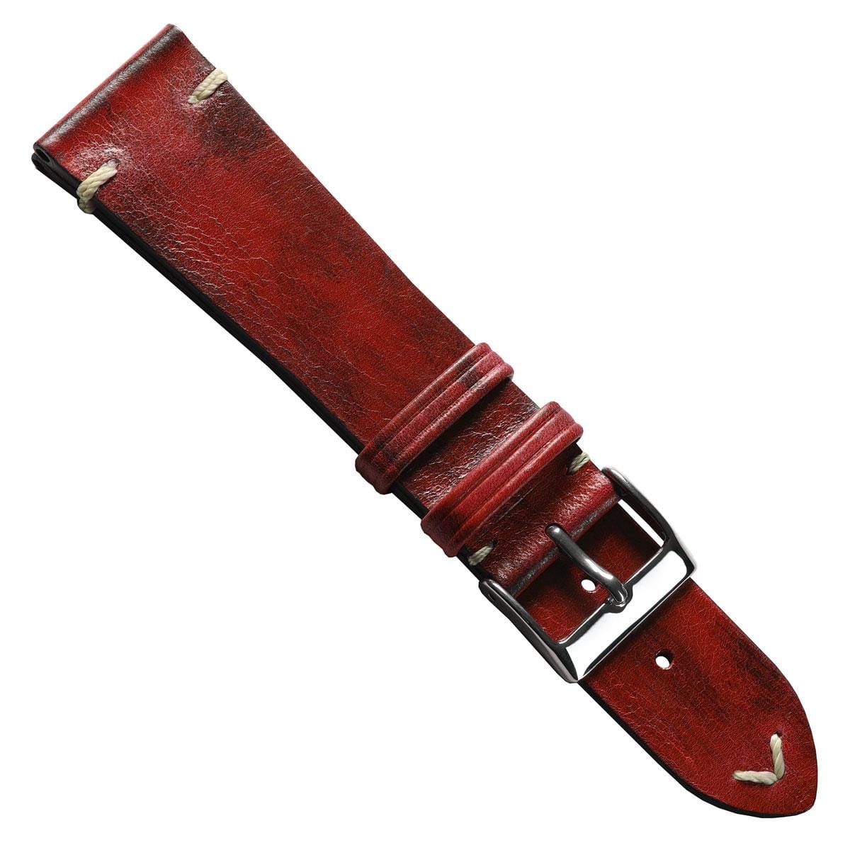 Bormio Handmade Italian Ibiza Leather Watch Strap - Ibiza Red