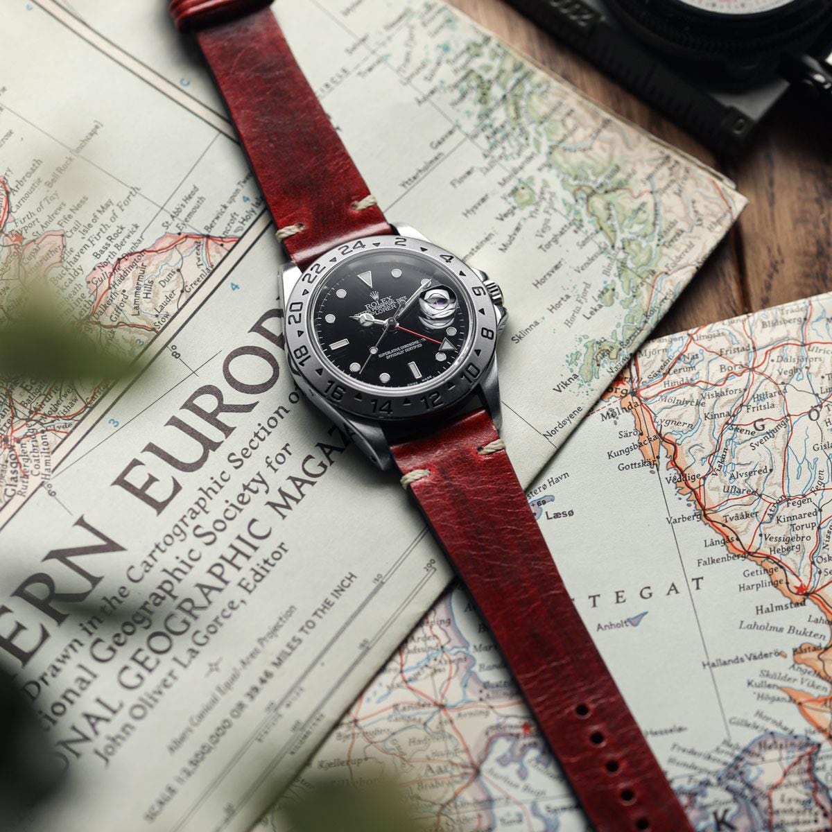 Bormio Handmade Italian Ibiza Leather Watch Strap - Ibiza Red