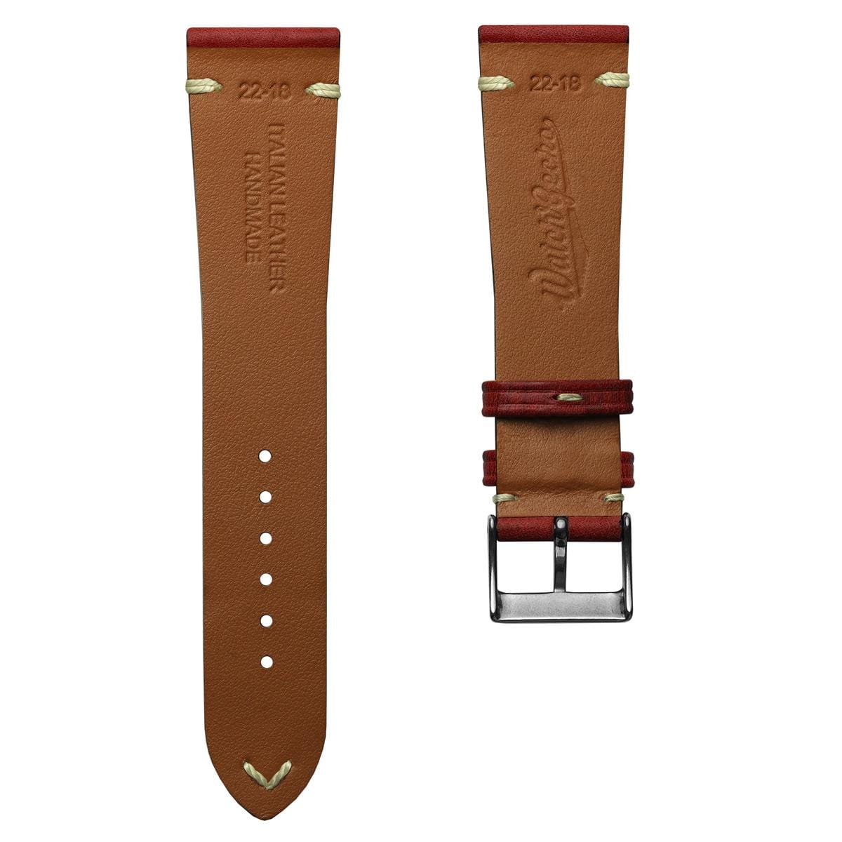 Bormio Handmade Italian Ibiza Leather Watch Strap - Ibiza Red