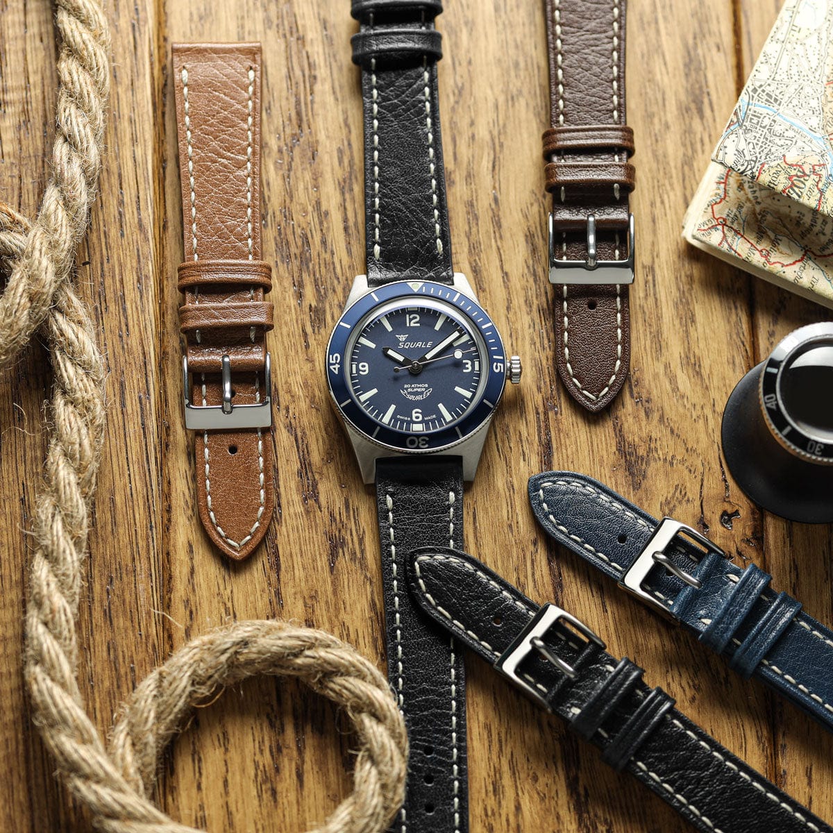 Castile Handmade Spanish Leather Watch Strap - Black