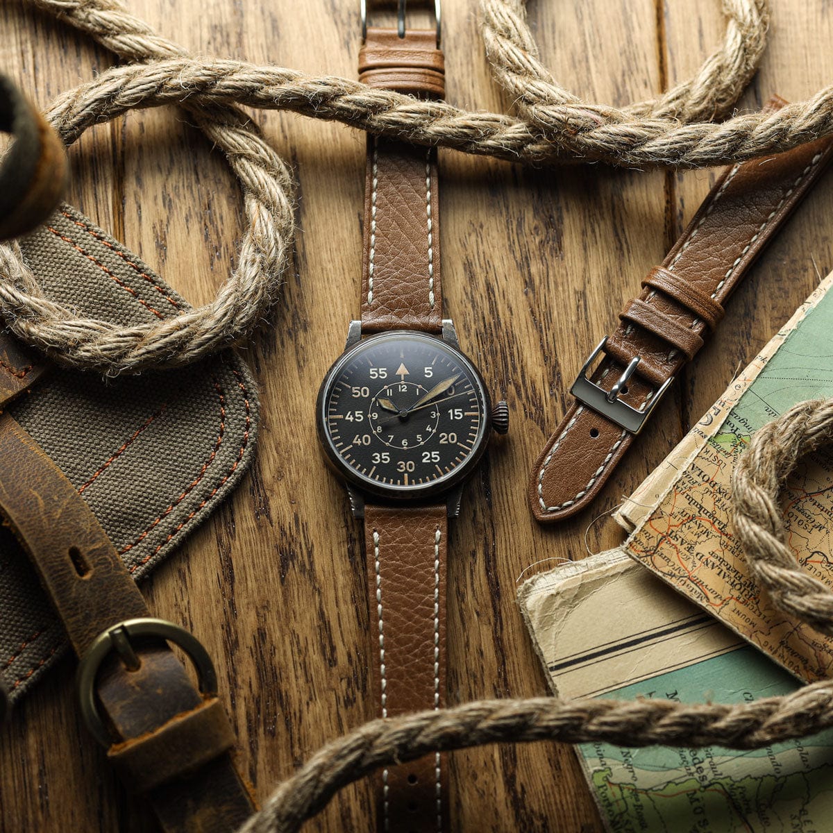 Castile Handmade Spanish Leather Watch Strap - Light Brown